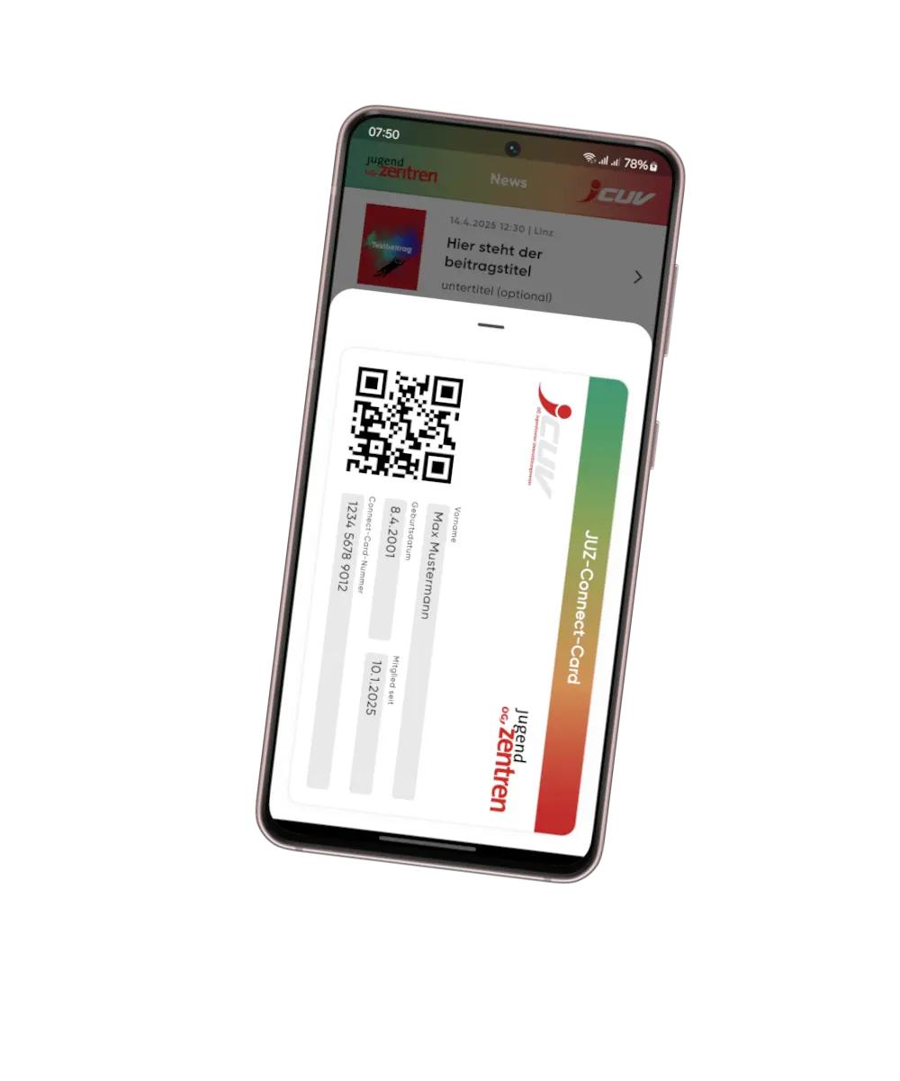 Screenshot von JUZ Connect
